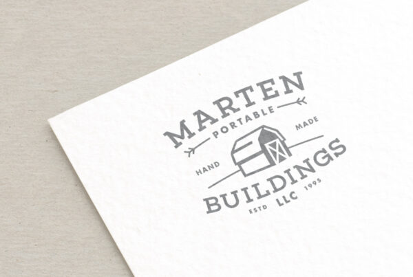 Marten Portable Buildings logo on paper