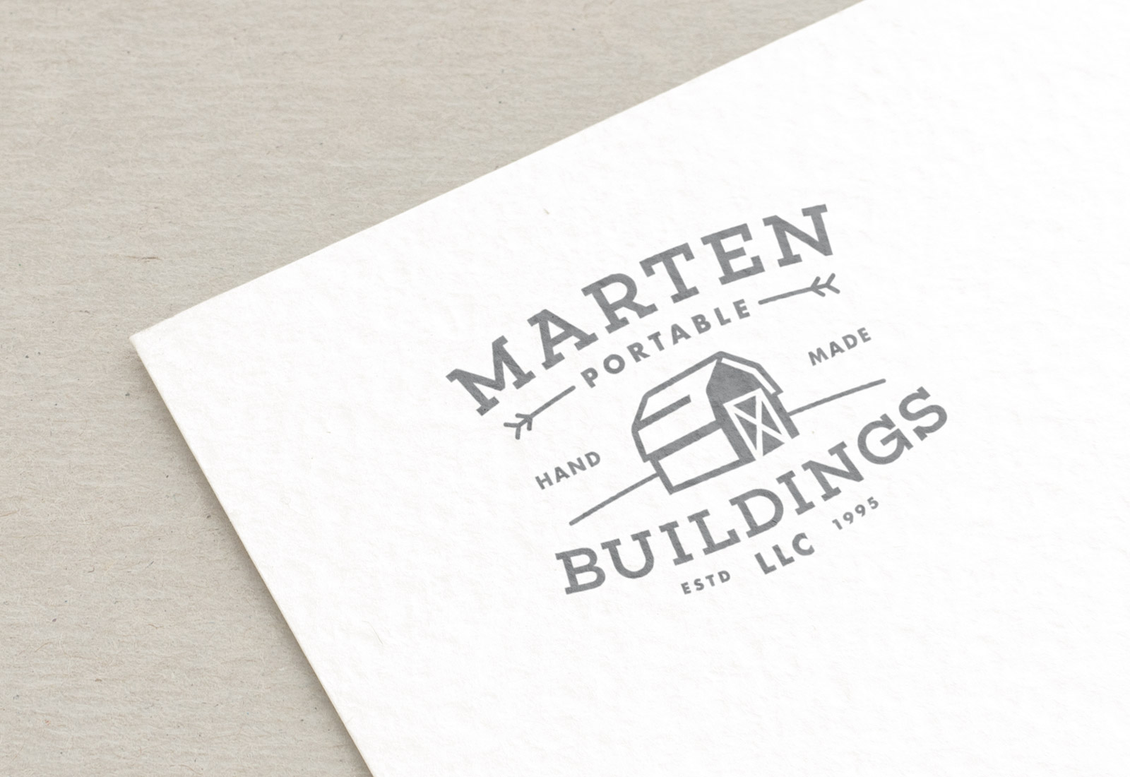 Marten Portable Buildings logo on paper