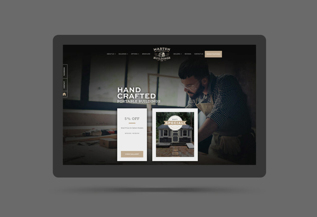 Marten Portable Buildings Website Portable Barns web design