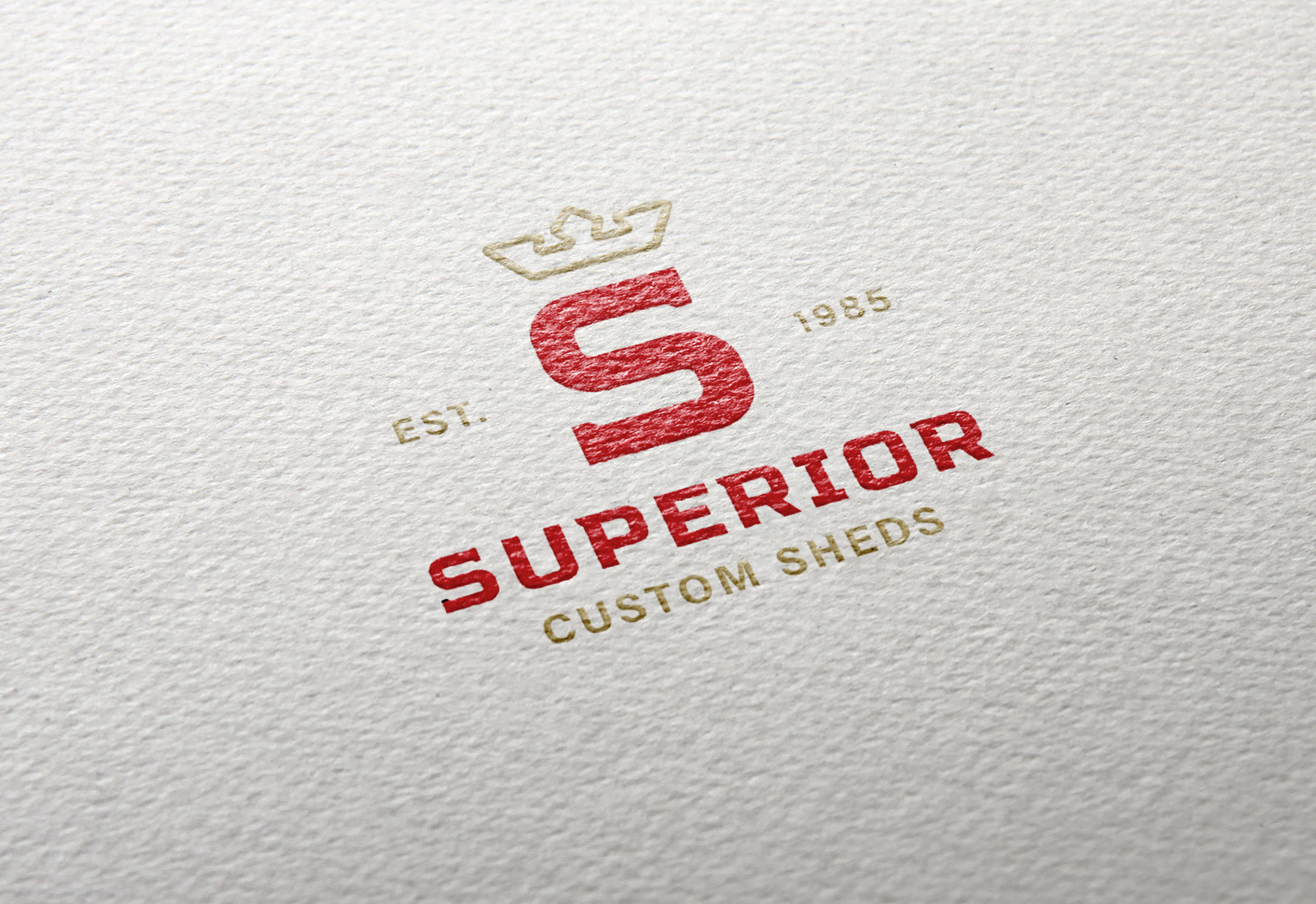 Superior Barns logo design embossed on paper