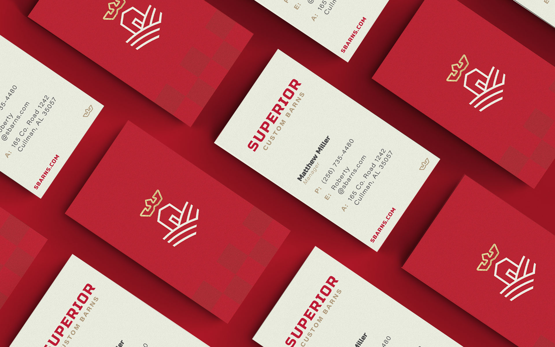 superior sheds business card mockup