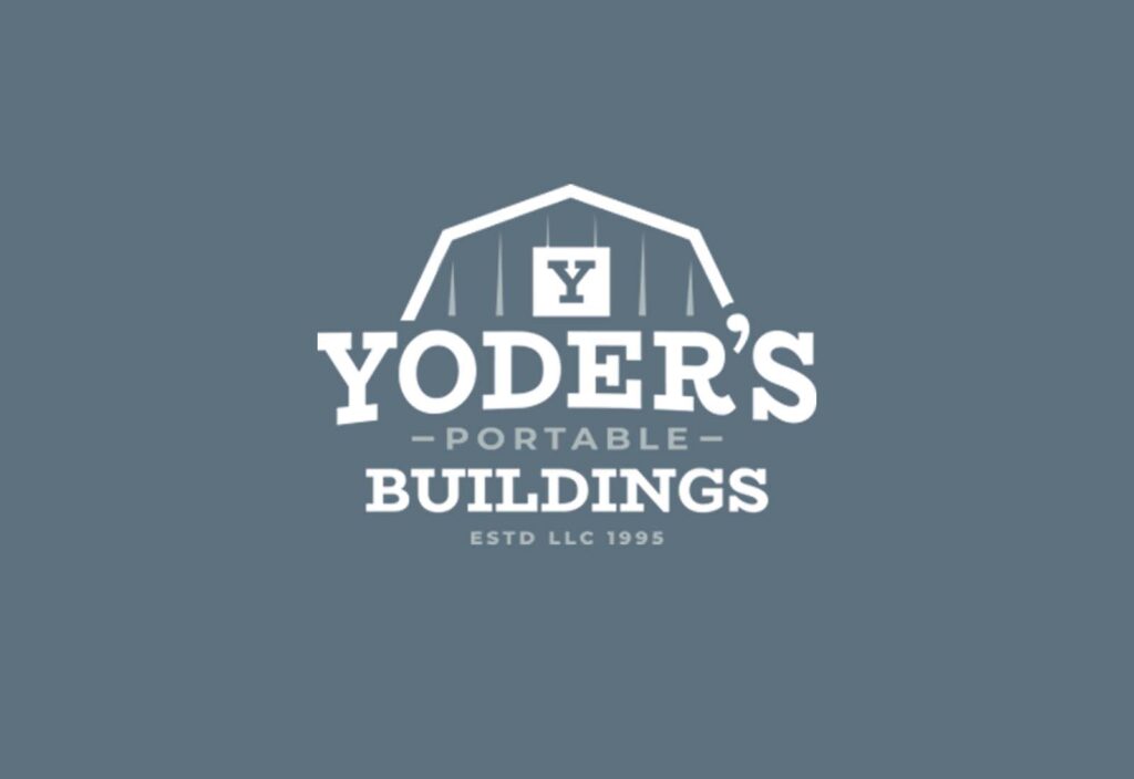 Yoder Portable Buildings logo dark background