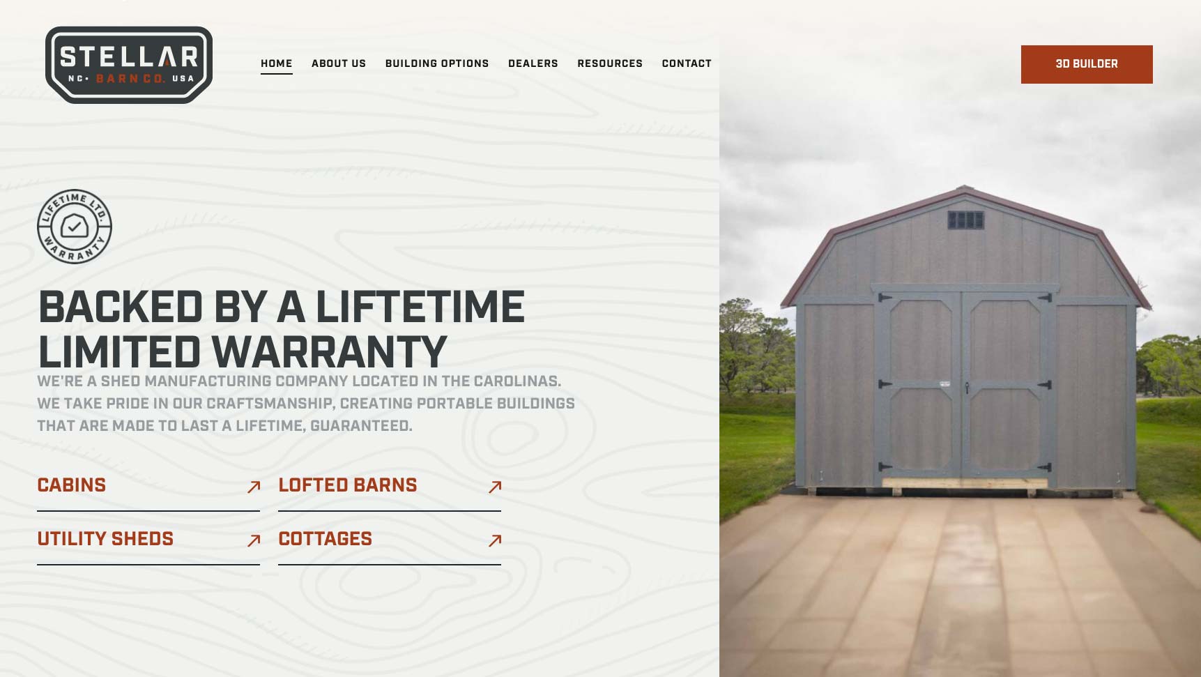 Stellar Barn Co Website Design for Shed Company